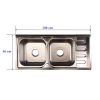 Chậu rửa bát KOSKO inox 304 kích thước 100x46cm loại đa năng 2 Hố 1 Bàn đã gồm bộ ống xả 4