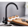 Vòi rửa bát ( chén ) Inox 304 cao cấp - nóng lạnh, màu đen MS2A 7