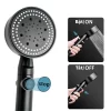 Vòi Hoa Sen Tăng Áp 5 Chế Độ Tiết Kiệm Nước màu Đen kèm dây sen 1.5m 9